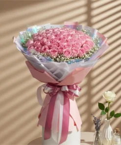 ช่อดอกกุหลาบชมพู